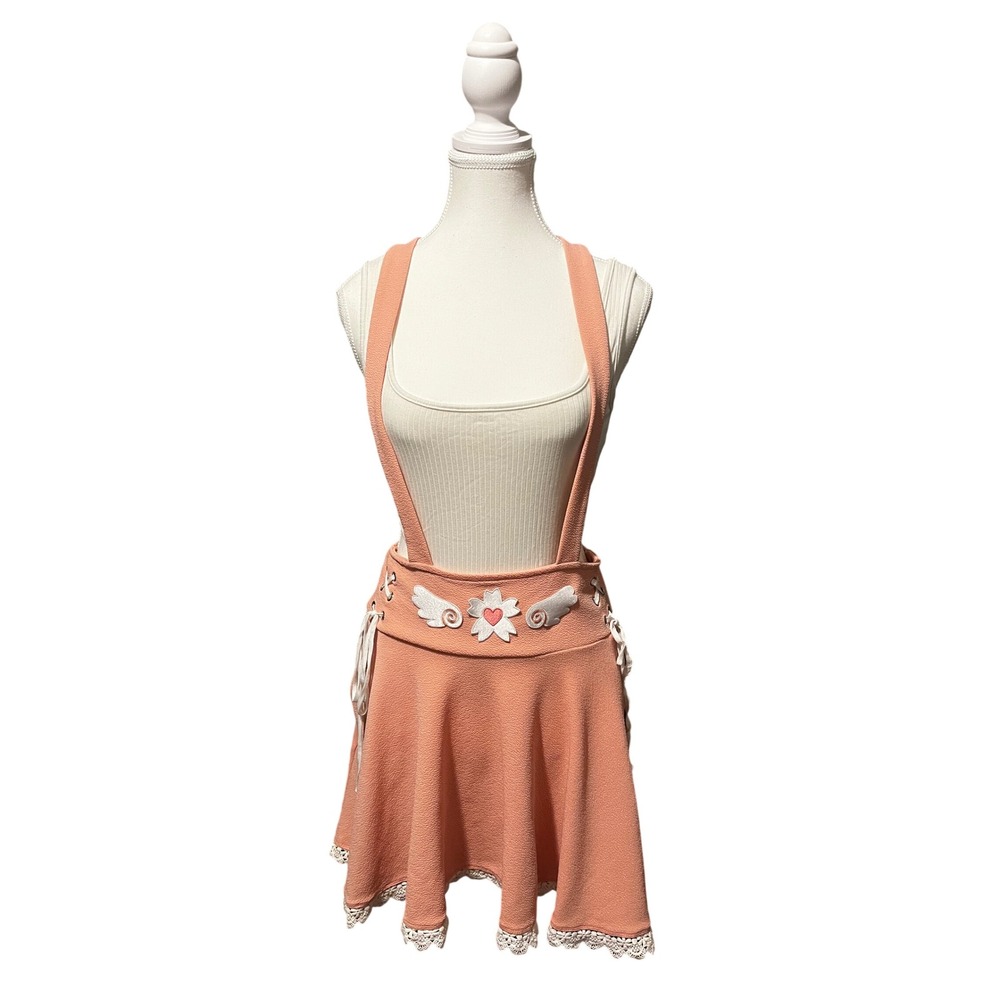 Pink Suspender Skirt Set Coquette Fairycore Kawaii Doll Cottagecore Outfit M